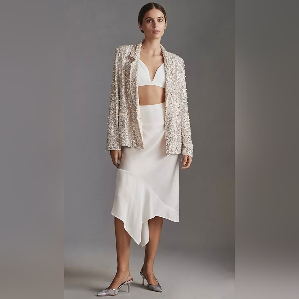 MABLE Pre-Loved Pearl Sequin Mix Blazer